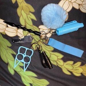 Kids Blue and Black Safety Keychain Set